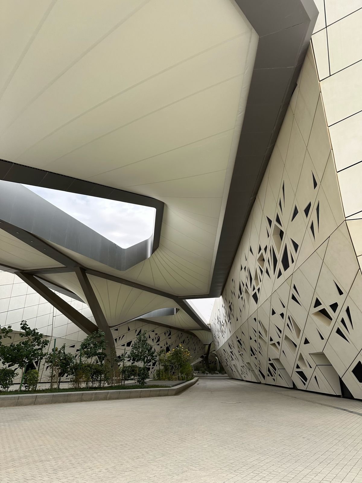 Modern geometric architecture with clean lines